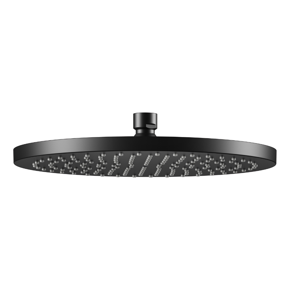Product Cut out image of the Keuco Matt Black Round Shower Head 59886 370201